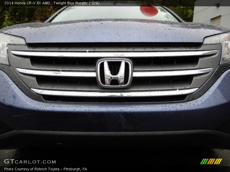 Twilight Blue Metallic / Gray 2014 Honda CR-V EX AWD