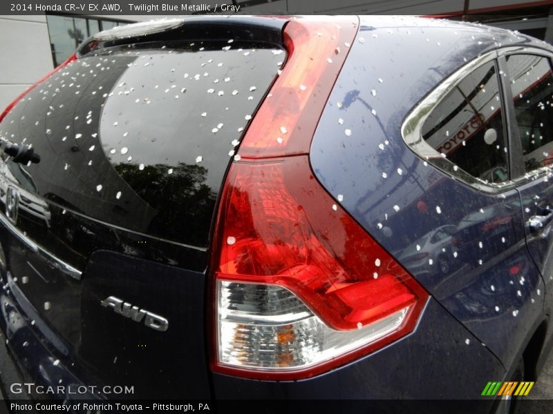 Twilight Blue Metallic / Gray 2014 Honda CR-V EX AWD