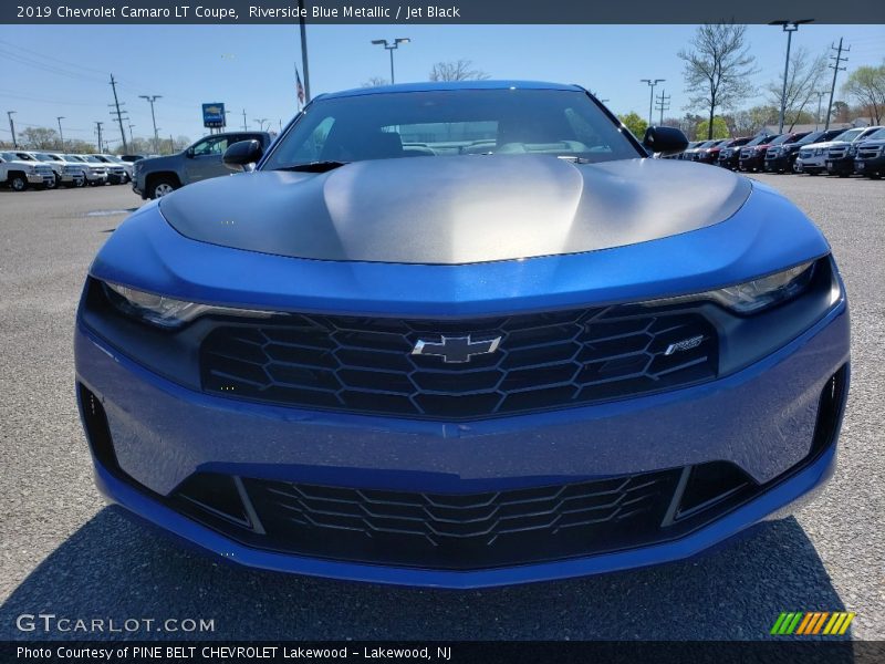 Riverside Blue Metallic / Jet Black 2019 Chevrolet Camaro LT Coupe