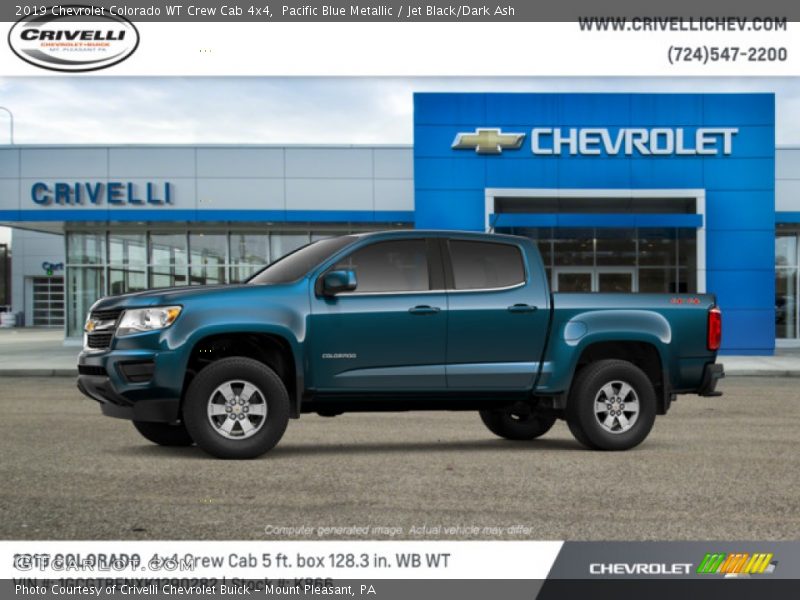 Pacific Blue Metallic / Jet Black/Dark Ash 2019 Chevrolet Colorado WT Crew Cab 4x4