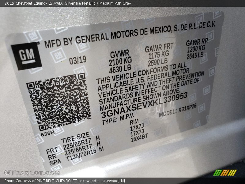 Silver Ice Metallic / Medium Ash Gray 2019 Chevrolet Equinox LS AWD