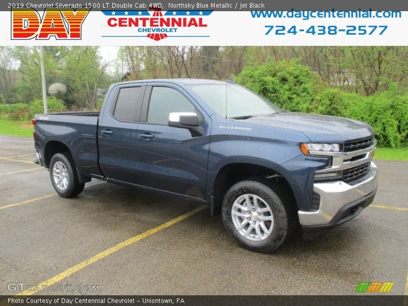Northsky Blue Metallic / Jet Black 2019 Chevrolet Silverado 1500 LT Double Cab 4WD