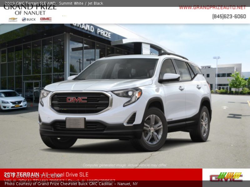 Summit White / Jet Black 2019 GMC Terrain SLE AWD