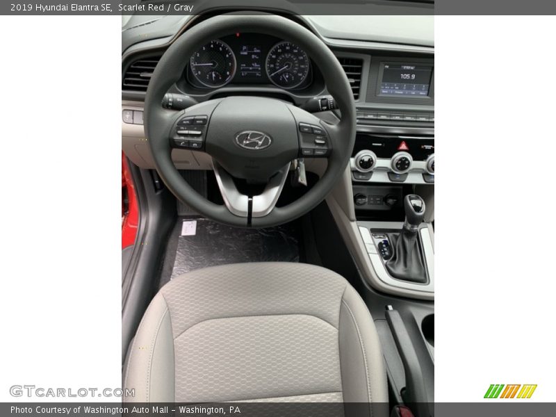 Scarlet Red / Gray 2019 Hyundai Elantra SE