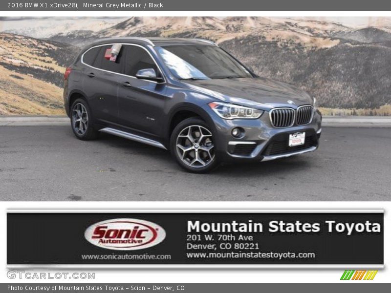Mineral Grey Metallic / Black 2016 BMW X1 xDrive28i