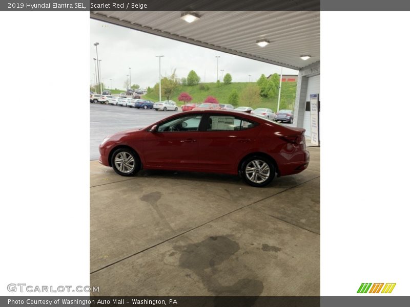 Scarlet Red / Beige 2019 Hyundai Elantra SEL