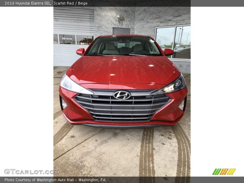 Scarlet Red / Beige 2019 Hyundai Elantra SEL