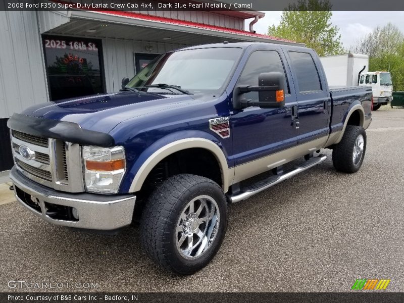 Dark Blue Pearl Metallic / Camel 2008 Ford F350 Super Duty Lariat Crew Cab 4x4
