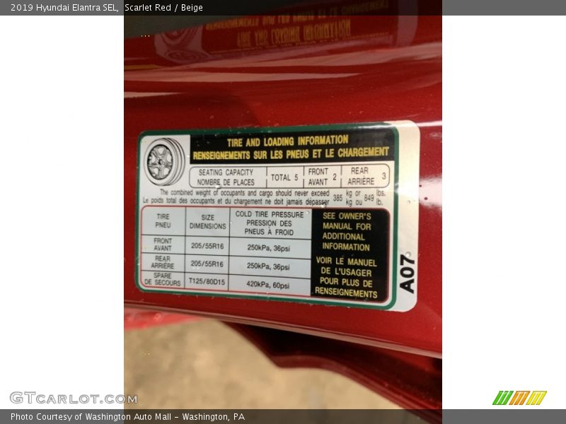 Scarlet Red / Beige 2019 Hyundai Elantra SEL