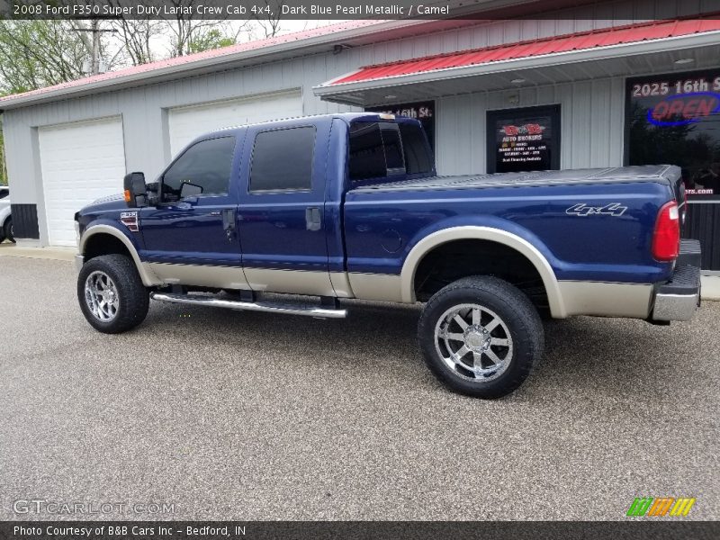 Dark Blue Pearl Metallic / Camel 2008 Ford F350 Super Duty Lariat Crew Cab 4x4