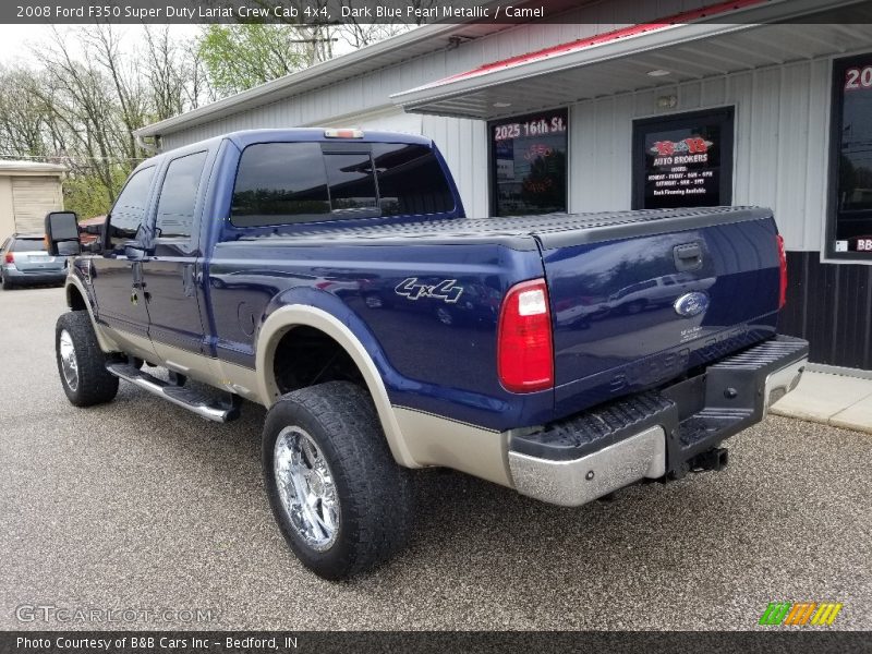 Dark Blue Pearl Metallic / Camel 2008 Ford F350 Super Duty Lariat Crew Cab 4x4