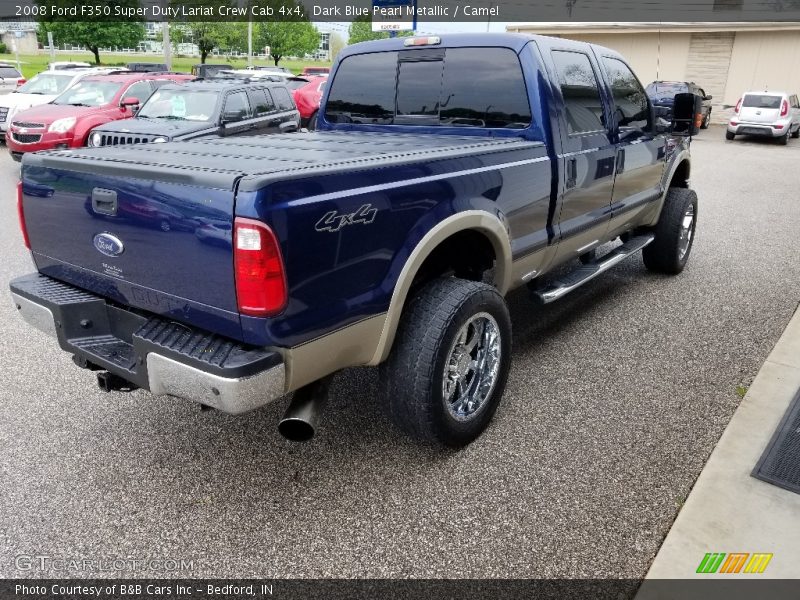 Dark Blue Pearl Metallic / Camel 2008 Ford F350 Super Duty Lariat Crew Cab 4x4