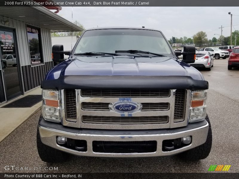 Dark Blue Pearl Metallic / Camel 2008 Ford F350 Super Duty Lariat Crew Cab 4x4
