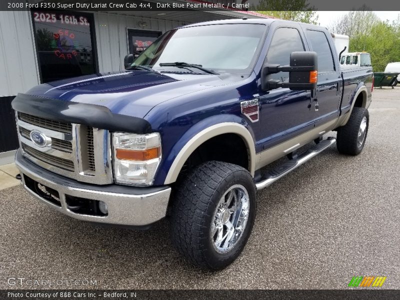 Dark Blue Pearl Metallic / Camel 2008 Ford F350 Super Duty Lariat Crew Cab 4x4