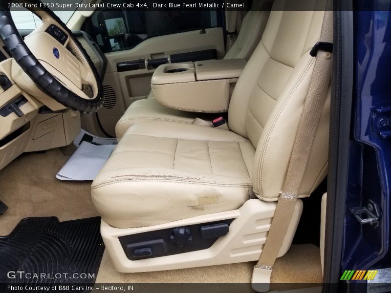 Dark Blue Pearl Metallic / Camel 2008 Ford F350 Super Duty Lariat Crew Cab 4x4