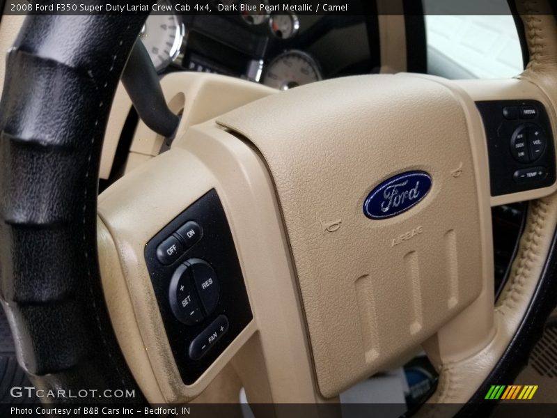 Dark Blue Pearl Metallic / Camel 2008 Ford F350 Super Duty Lariat Crew Cab 4x4