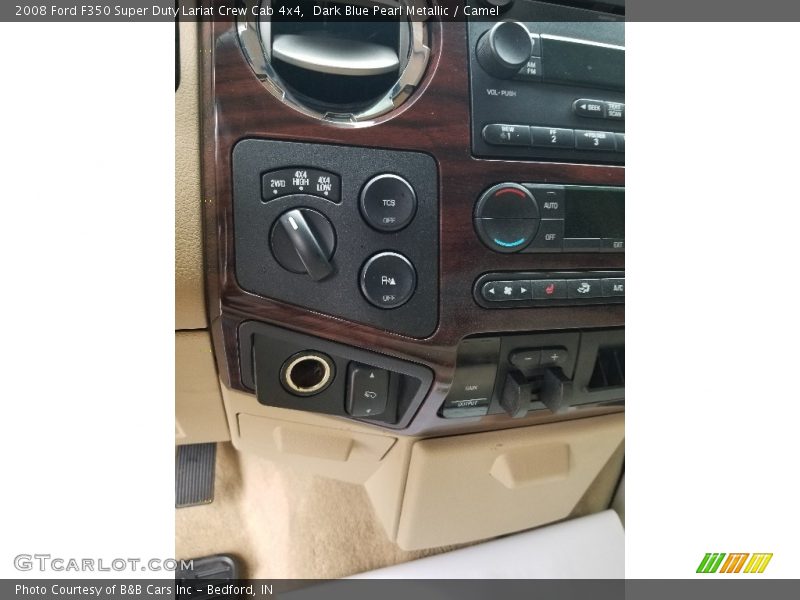 Dark Blue Pearl Metallic / Camel 2008 Ford F350 Super Duty Lariat Crew Cab 4x4