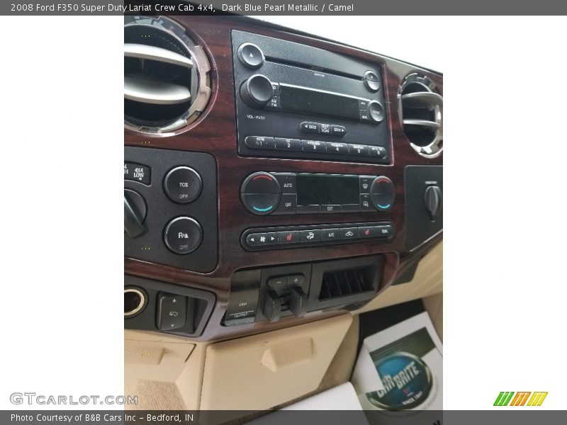Dark Blue Pearl Metallic / Camel 2008 Ford F350 Super Duty Lariat Crew Cab 4x4