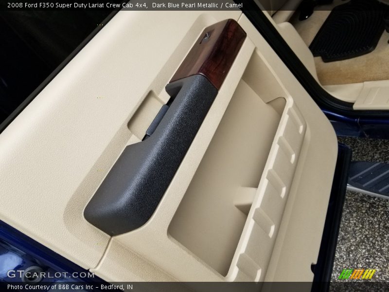 Dark Blue Pearl Metallic / Camel 2008 Ford F350 Super Duty Lariat Crew Cab 4x4