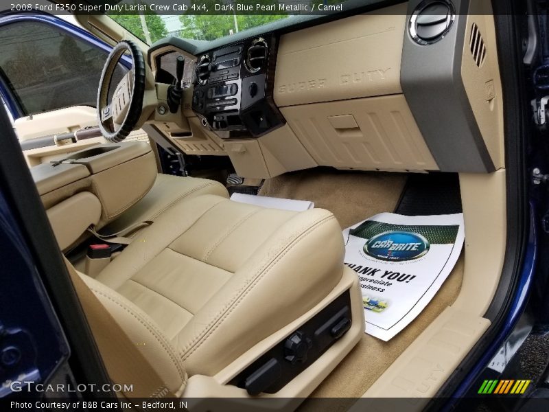 Dark Blue Pearl Metallic / Camel 2008 Ford F350 Super Duty Lariat Crew Cab 4x4