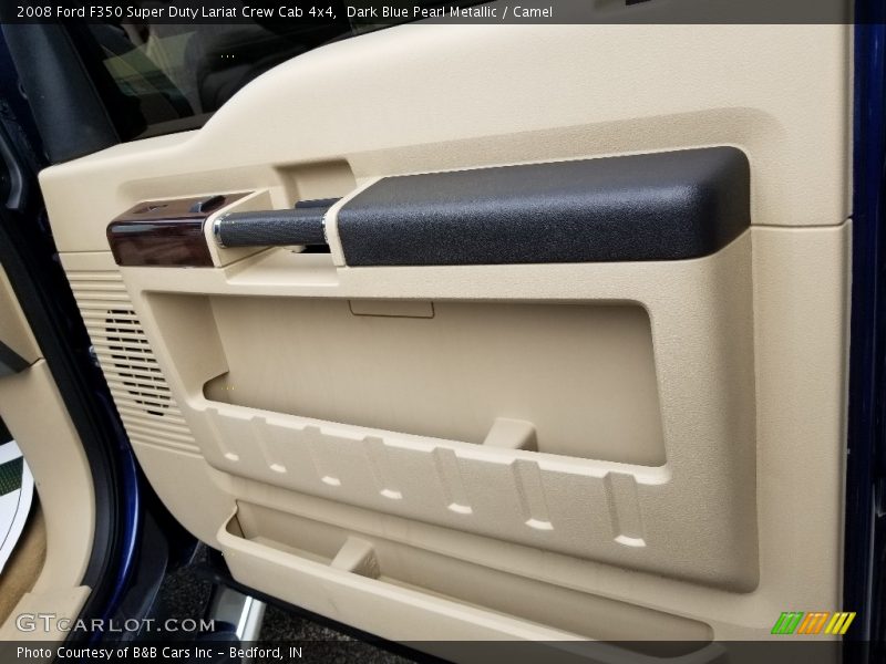 Dark Blue Pearl Metallic / Camel 2008 Ford F350 Super Duty Lariat Crew Cab 4x4
