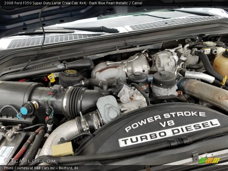 Dark Blue Pearl Metallic / Camel 2008 Ford F350 Super Duty Lariat Crew Cab 4x4