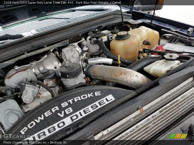 Dark Blue Pearl Metallic / Camel 2008 Ford F350 Super Duty Lariat Crew Cab 4x4