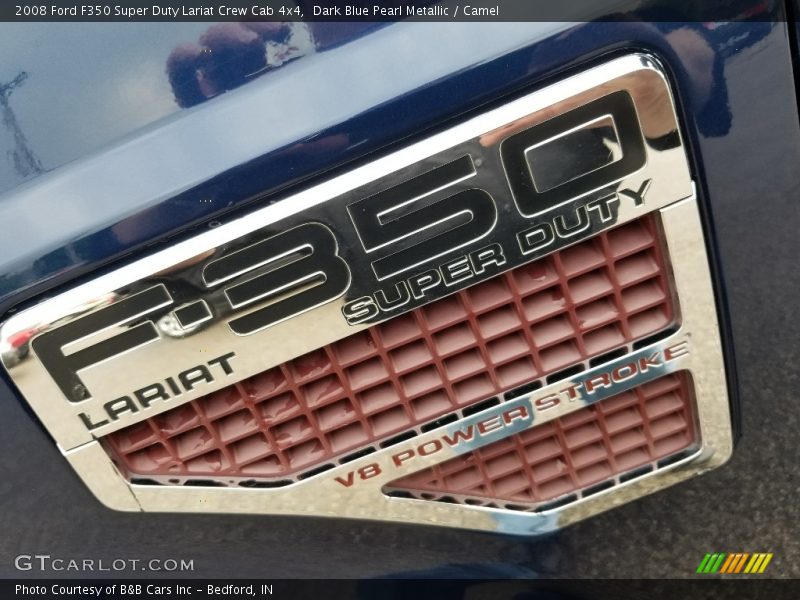 Dark Blue Pearl Metallic / Camel 2008 Ford F350 Super Duty Lariat Crew Cab 4x4