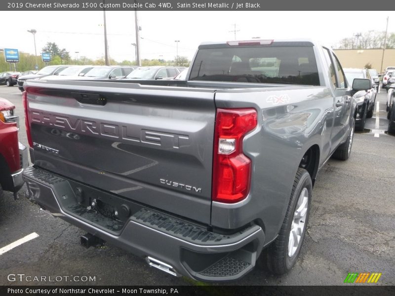 Satin Steel Metallic / Jet Black 2019 Chevrolet Silverado 1500 Custom Double Cab 4WD