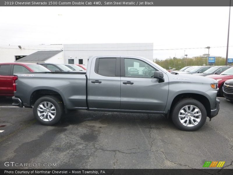 Satin Steel Metallic / Jet Black 2019 Chevrolet Silverado 1500 Custom Double Cab 4WD
