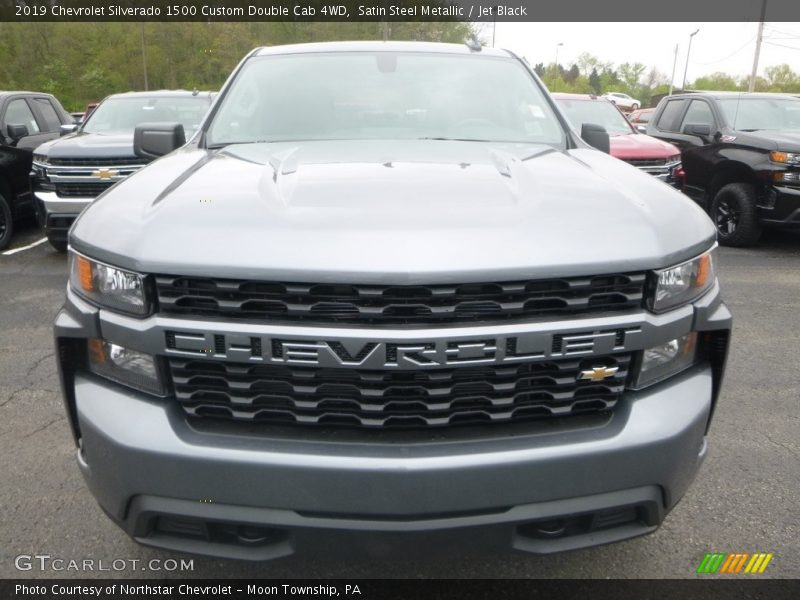 Satin Steel Metallic / Jet Black 2019 Chevrolet Silverado 1500 Custom Double Cab 4WD
