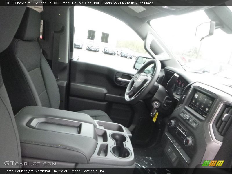 Satin Steel Metallic / Jet Black 2019 Chevrolet Silverado 1500 Custom Double Cab 4WD
