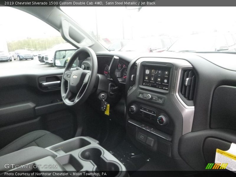 Satin Steel Metallic / Jet Black 2019 Chevrolet Silverado 1500 Custom Double Cab 4WD