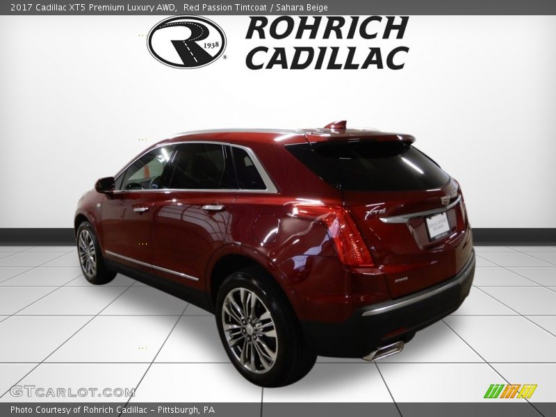 Red Passion Tintcoat / Sahara Beige 2017 Cadillac XT5 Premium Luxury AWD