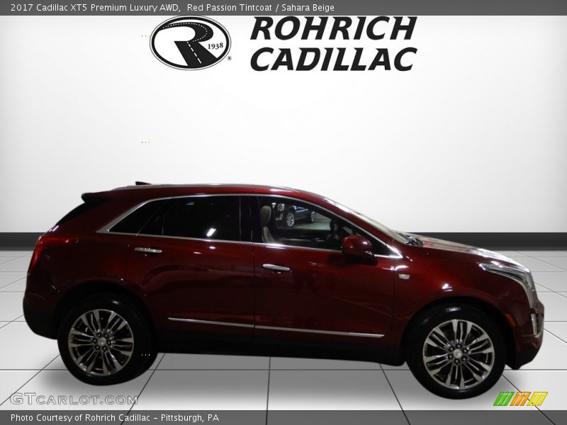 Red Passion Tintcoat / Sahara Beige 2017 Cadillac XT5 Premium Luxury AWD