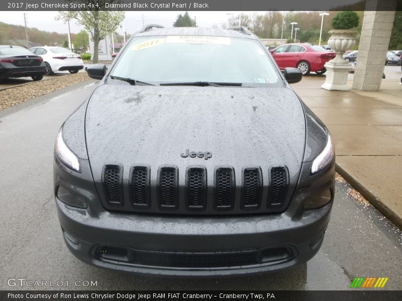 Diamond Black Crystal Pearl / Black 2017 Jeep Cherokee Sport 4x4