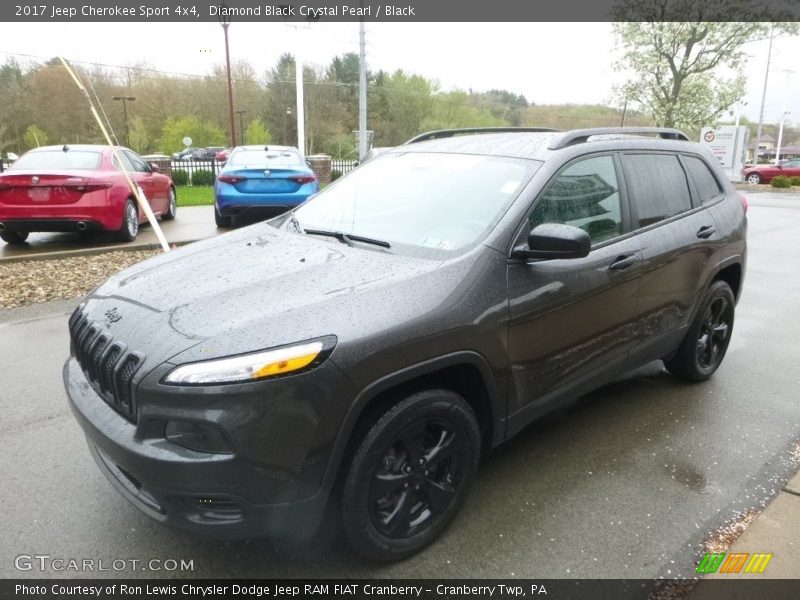 Diamond Black Crystal Pearl / Black 2017 Jeep Cherokee Sport 4x4