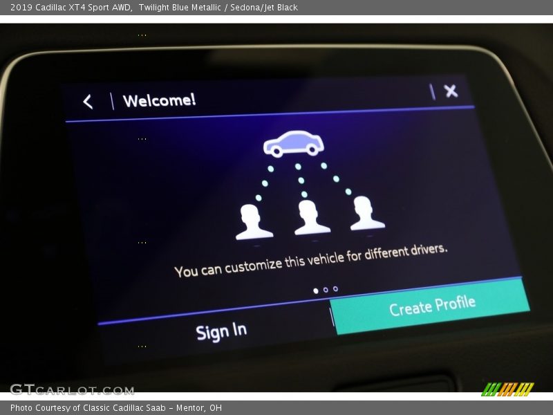 Twilight Blue Metallic / Sedona/Jet Black 2019 Cadillac XT4 Sport AWD