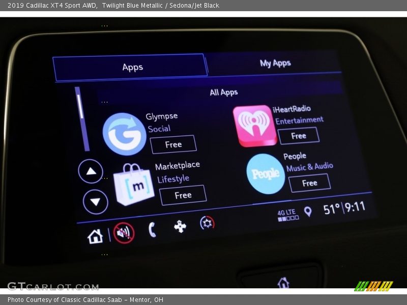Twilight Blue Metallic / Sedona/Jet Black 2019 Cadillac XT4 Sport AWD