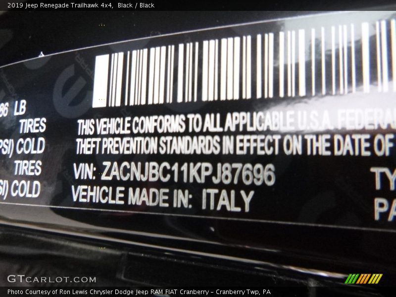 Black / Black 2019 Jeep Renegade Trailhawk 4x4