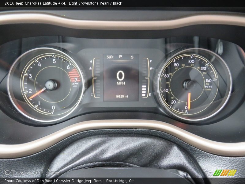 Light Brownstone Pearl / Black 2016 Jeep Cherokee Latitude 4x4