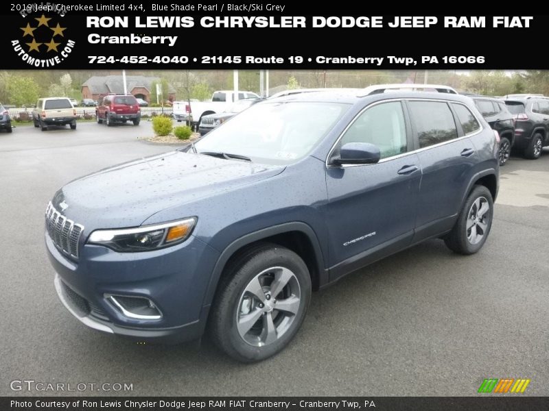 Blue Shade Pearl / Black/Ski Grey 2019 Jeep Cherokee Limited 4x4
