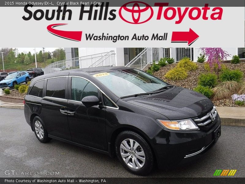 Crystal Black Pearl / Gray 2015 Honda Odyssey EX-L