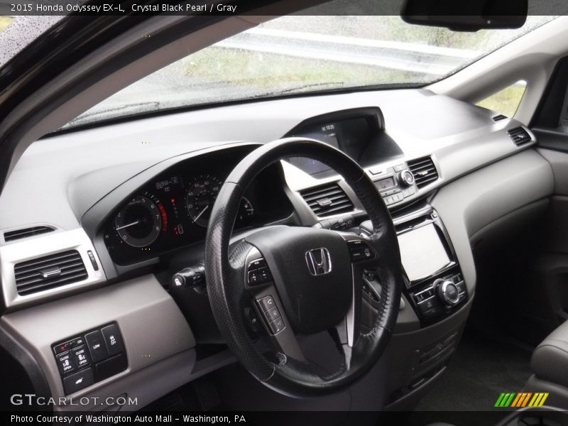 Crystal Black Pearl / Gray 2015 Honda Odyssey EX-L