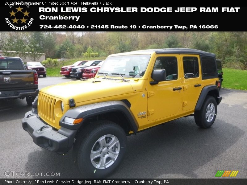 Hellayella / Black 2019 Jeep Wrangler Unlimited Sport 4x4