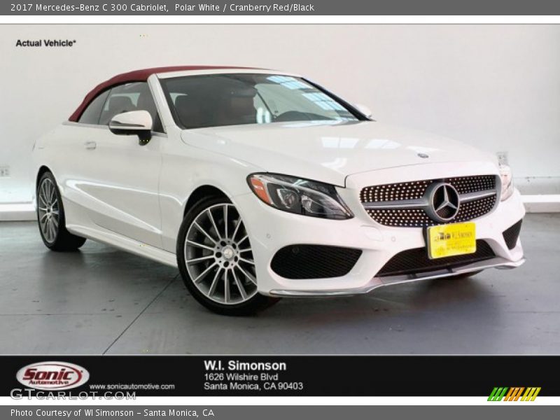 Polar White / Cranberry Red/Black 2017 Mercedes-Benz C 300 Cabriolet