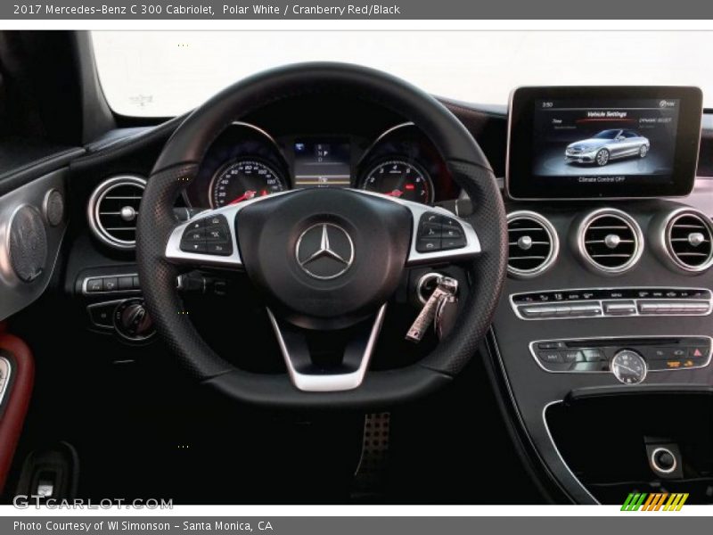 Polar White / Cranberry Red/Black 2017 Mercedes-Benz C 300 Cabriolet