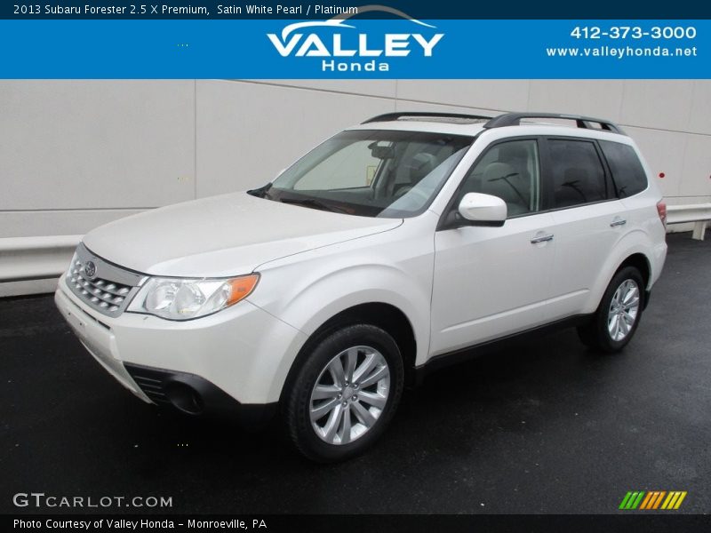 Satin White Pearl / Platinum 2013 Subaru Forester 2.5 X Premium