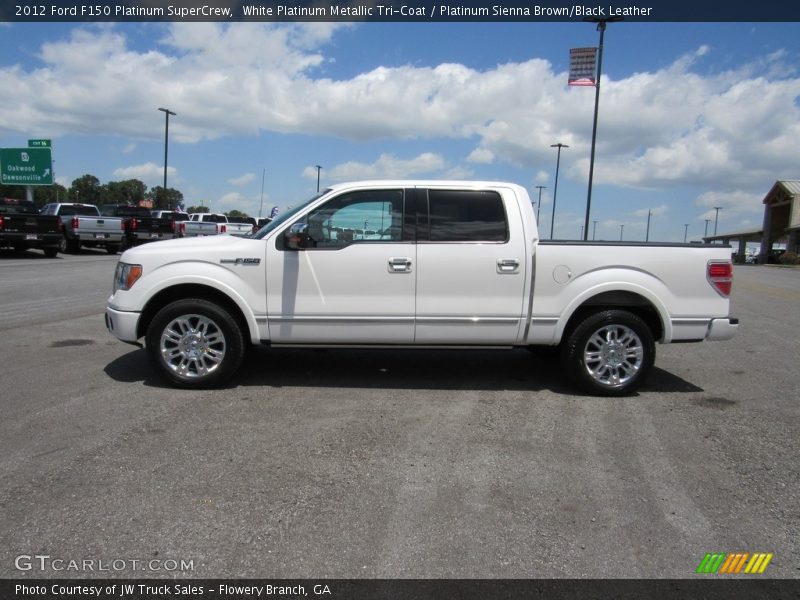 White Platinum Metallic Tri-Coat / Platinum Sienna Brown/Black Leather 2012 Ford F150 Platinum SuperCrew