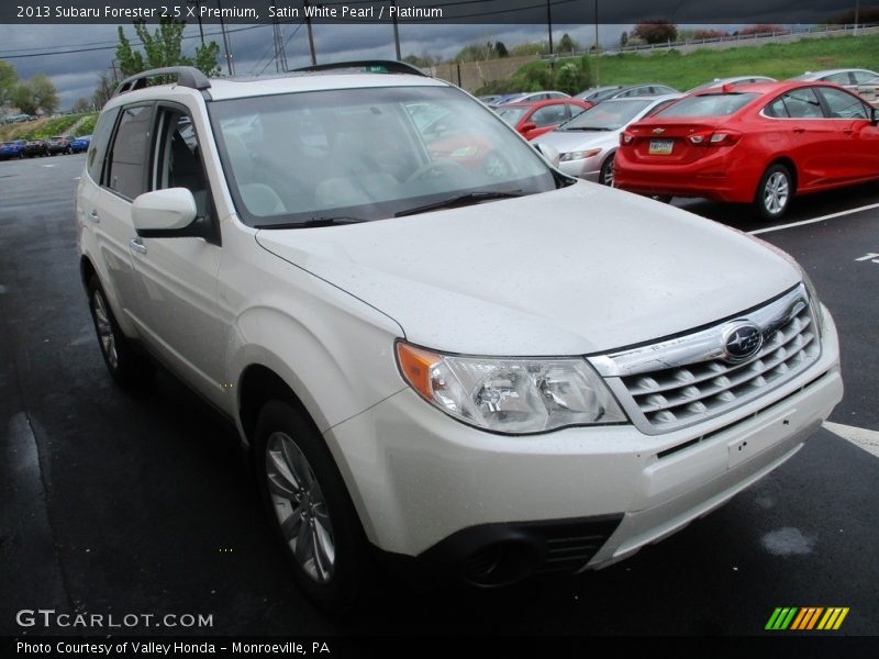 Satin White Pearl / Platinum 2013 Subaru Forester 2.5 X Premium